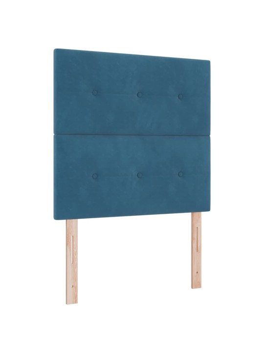 Kontinentaalvoodi madratsiga peaga sinine 90 x 190 cm samet
