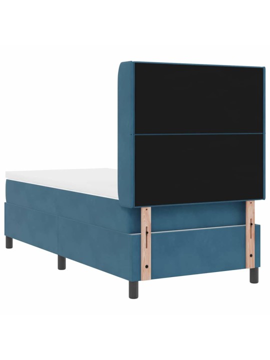 Kontinentaalvoodi madratsiga peaga sinine 90 x 190 cm samet