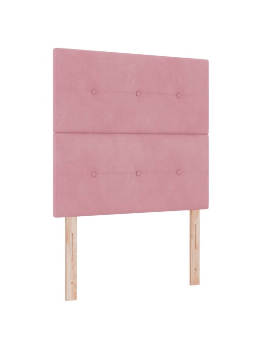 Kontinentaalvoodi madratsiga peaga roosa 90 x 190 cm samet