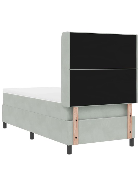 Kontinentaalvoodi madratsiga helehall 100 x 200 cm samet