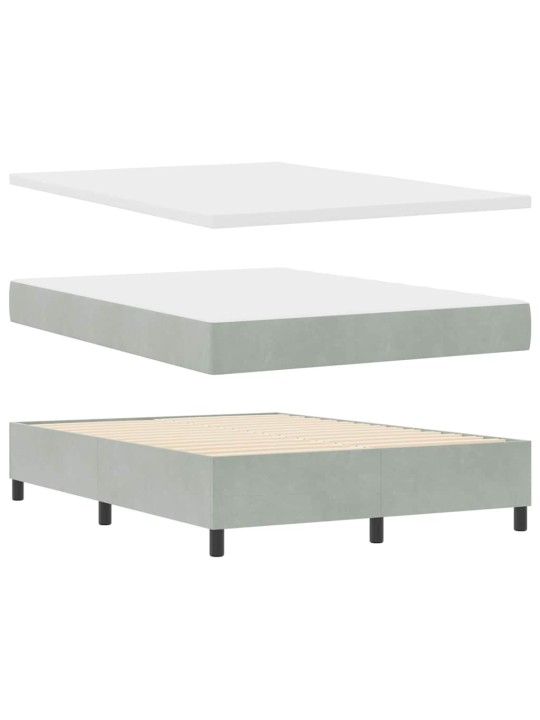 Kontinentaalvoodi madratsiga helehall 140 x 190 cm samet