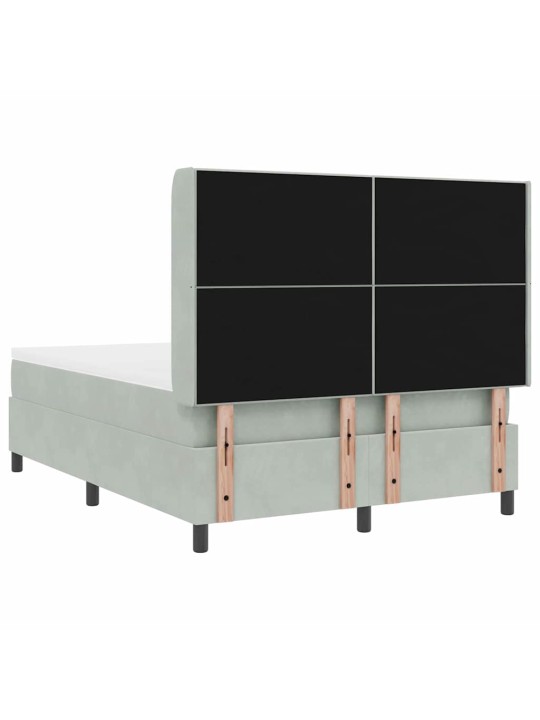 Kontinentaalvoodi madratsiga helehall 140 x 190 cm samet
