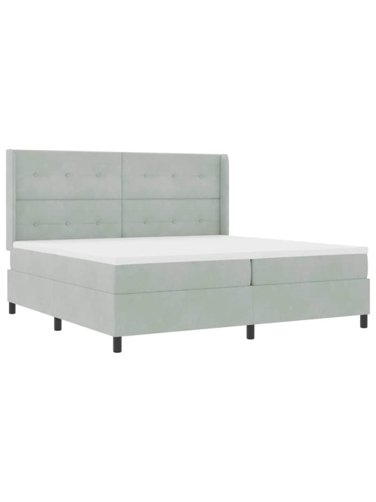 Kontinentaalvoodi madratsiga helehall 200 x 200 cm samet