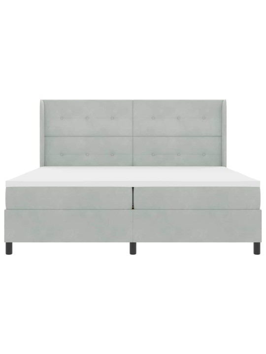 Kontinentaalvoodi madratsiga helehall 200 x 200 cm samet