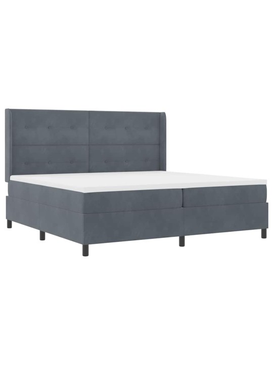 Kontinentaalvoodi madratsiga tumehall 200 x 200 cm samet