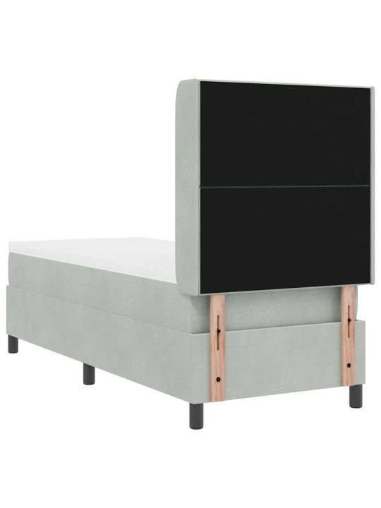 Kontinentaalvoodi madratsiga peaga helehall 80 x 200 cm samet