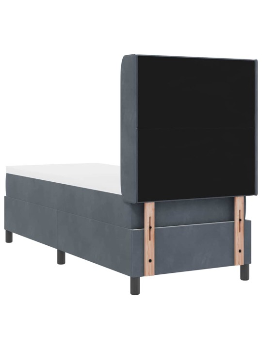 Kontinentaalvoodi madratsiga peaga tumehall 80 x 200 cm samet