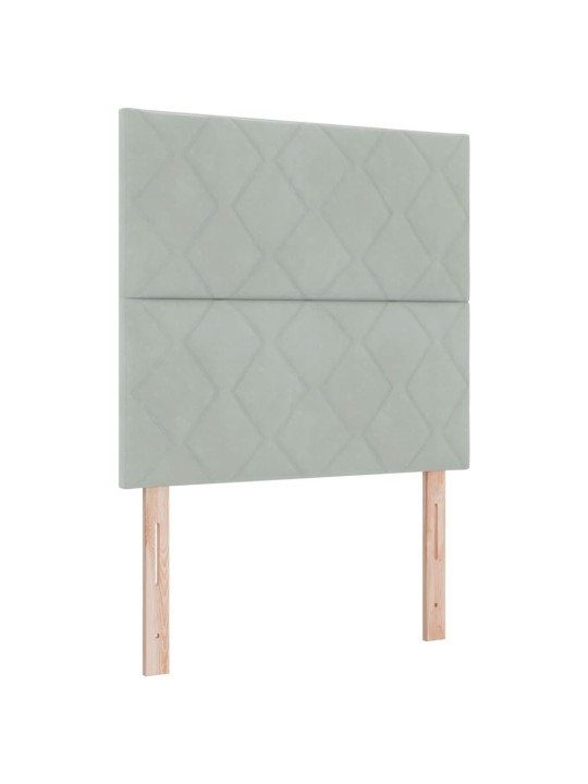 Kontinentaalvoodi madratsiga helehall 100 x 200 cm samet