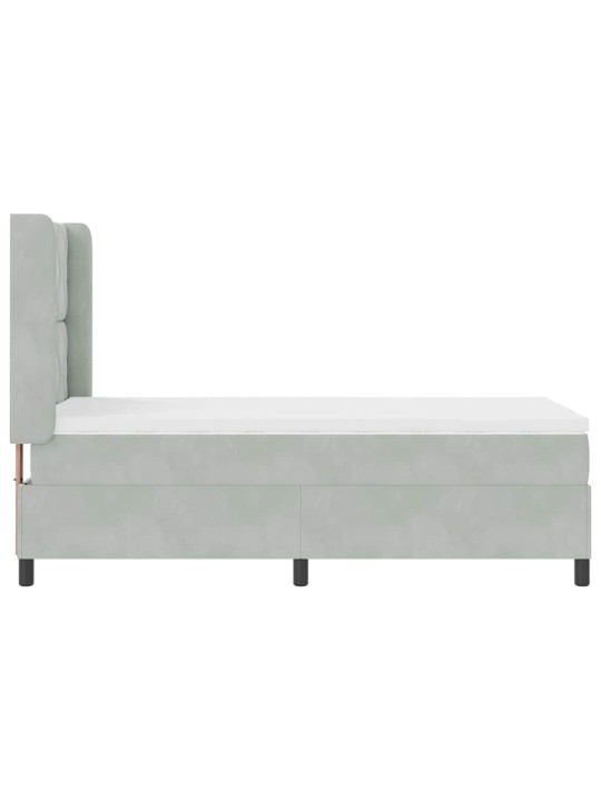 Kontinentaalvoodi madratsiga helehall 100 x 200 cm samet