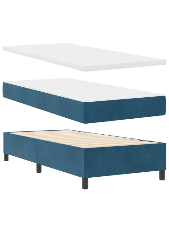 Kontinentaalvoodi madratsiga peaga sinine 100 x 200 cm samet