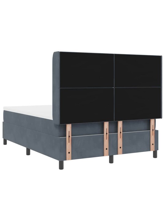 Kontinentaalvoodi madratsiga tumehall 140 x 190 cm samet