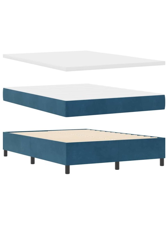 Kontinentaalvoodi madratsiga peaga sinine 140 x 190 cm samet