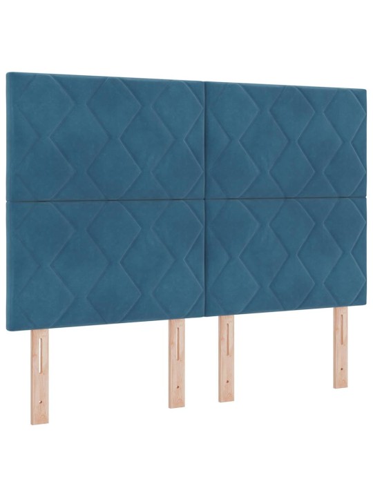 Kontinentaalvoodi madratsiga peaga sinine 140 x 190 cm samet