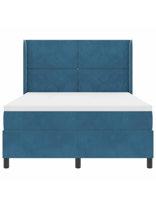 Kontinentaalvoodi madratsiga peaga sinine 140 x 200 cm samet