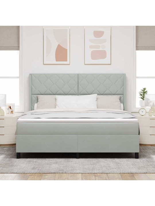 Kontinentaalvoodi madratsiga helehall 180 x 200 cm samet