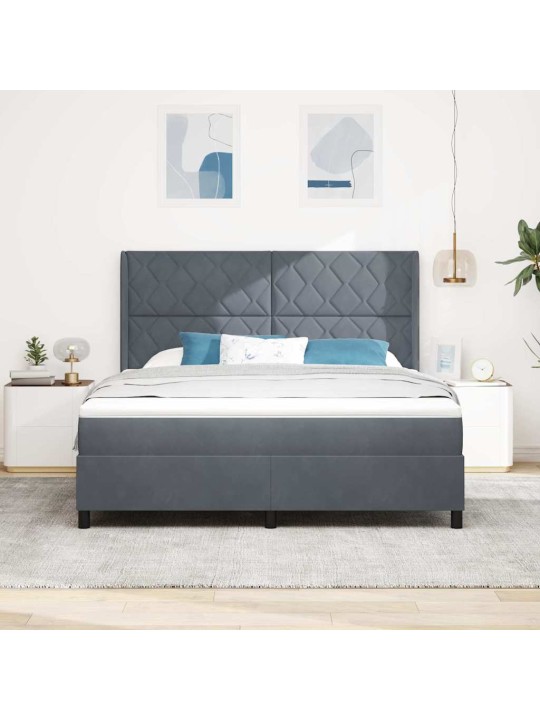 Kontinentaalvoodi madratsiga tumehall 180 x 200 cm samet