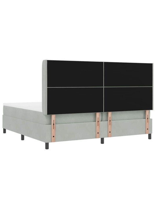 Kontinentaalvoodi madratsiga helehall 200 x 200 cm samet