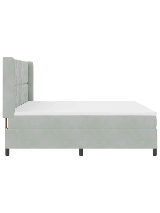 Kontinentaalvoodi madratsiga helehall 200 x 200 cm samet