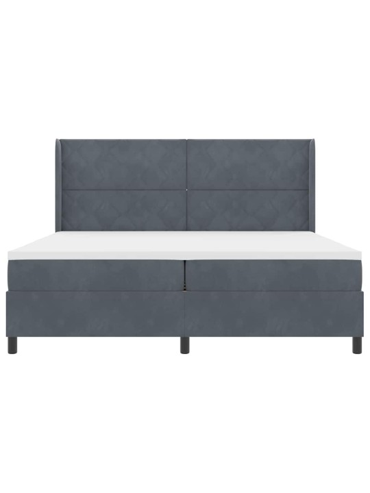 Kontinentaalvoodi madratsiga tumehall 200 x 200 cm samet