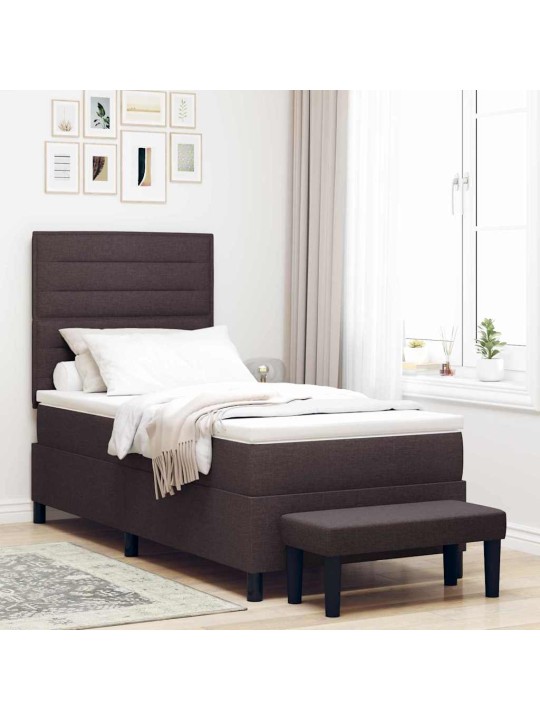 Kontinentaalvoodi madratsiga tume pruun 80 x 200 cm kangas