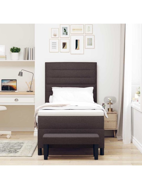 Kontinentaalvoodi madratsiga tume pruun 80 x 200 cm kangas