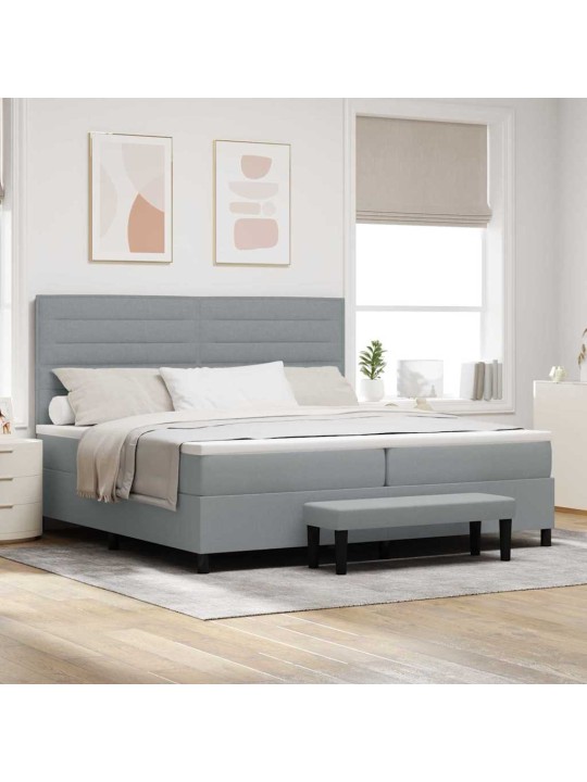 Kontinentaalvoodi madratsiga helehall 200 x 200 cm kangas