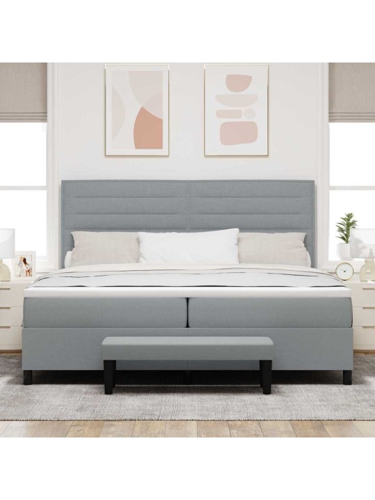 Kontinentaalvoodi madratsiga helehall 200 x 200 cm kangas