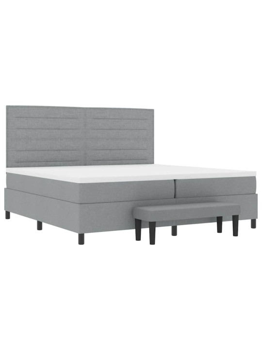 Kontinentaalvoodi madratsiga helehall 200 x 200 cm kangas