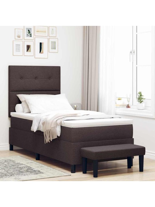 Kontinentaalvoodi madratsiga tume pruun 80 x 200 cm kangas