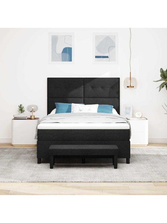 Kontinentaalvoodi madratsi ja peatsiga must 160 x 200 cm kangas