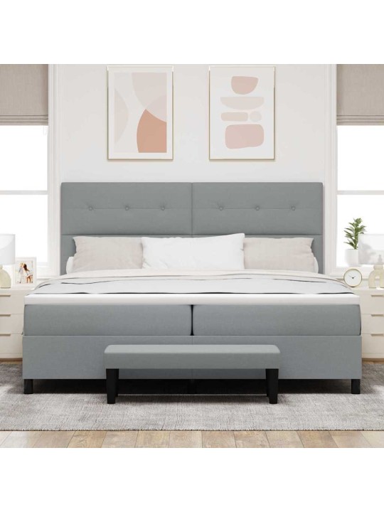 Kontinentaalvoodi madratsiga helehall 200 x 200 cm kangas