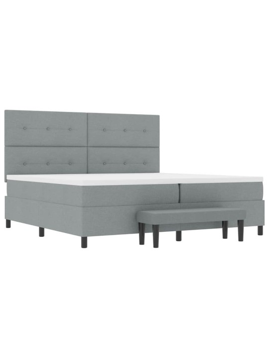 Kontinentaalvoodi madratsiga helehall 200 x 200 cm kangas