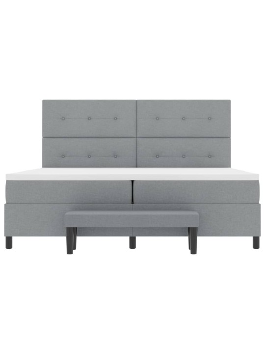 Kontinentaalvoodi madratsiga helehall 200 x 200 cm kangas