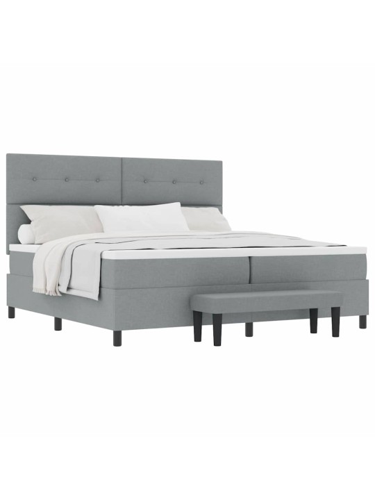 Kontinentaalvoodi madratsiga helehall 200 x 200 cm kangas