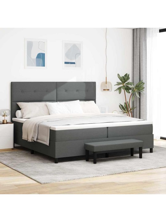 Kontinentaalvoodi madratsiga tumehall 200 x 200 cm kangas