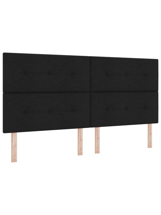 Kontinentaalvoodi madratsi ja peatsiga must 200 x 200 cm kangas