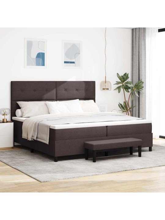Kontinentaalvoodi madratsiga tume pruun 200 x 200 cm kangas