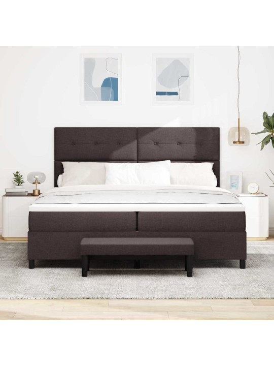 Kontinentaalvoodi madratsiga tume pruun 200 x 200 cm kangas