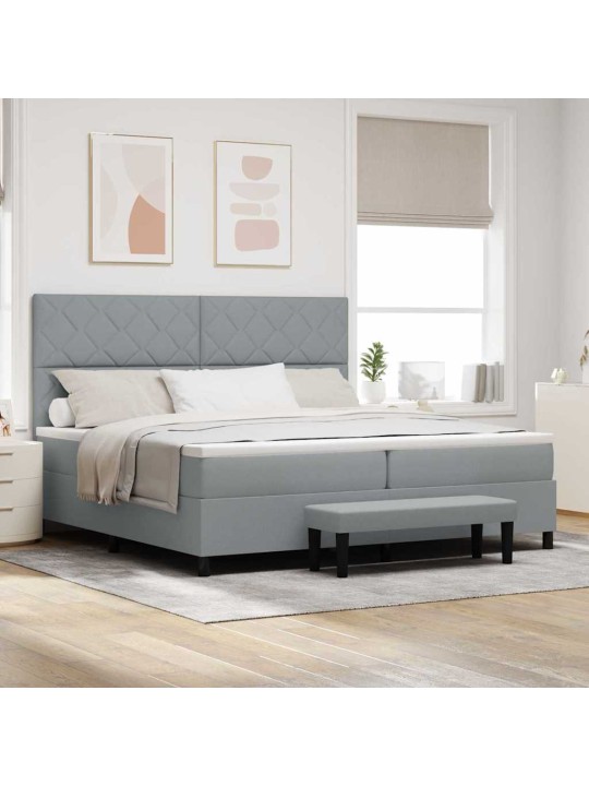 Kontinentaalvoodi madratsiga helehall 200 x 200 cm kangas