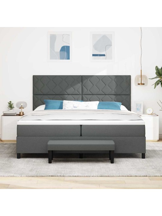 Kontinentaalvoodi madratsiga tumehall 200 x 200 cm kangas