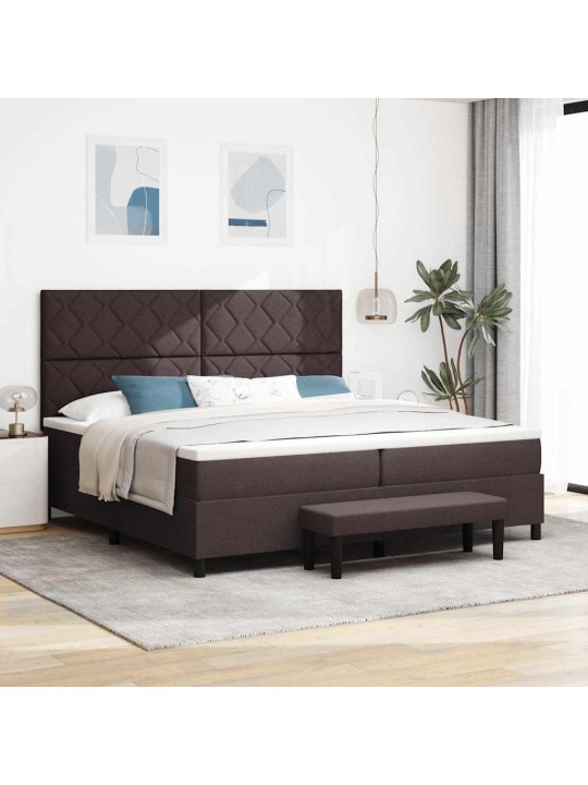 Kontinentaalvoodi madratsiga tume pruun 200 x 200 cm kangas