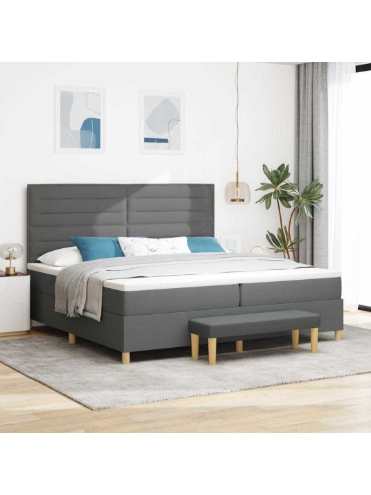 Kontinentaalvoodi madratsiga tumehall 200 x 200 cm kangas