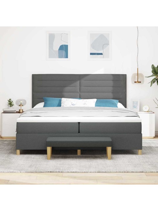 Kontinentaalvoodi madratsiga tumehall 200 x 200 cm kangas