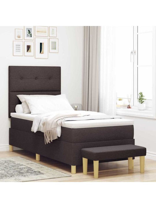 Kontinentaalvoodi madratsiga tume pruun 100 x 200 cm kangas