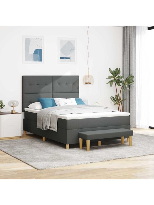 Kontinentaalvoodi madratsiga tumehall 160 x 200 cm kangas