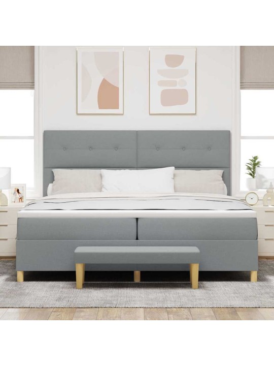 Kontinentaalvoodi madratsiga helehall 200 x 200 cm kangas