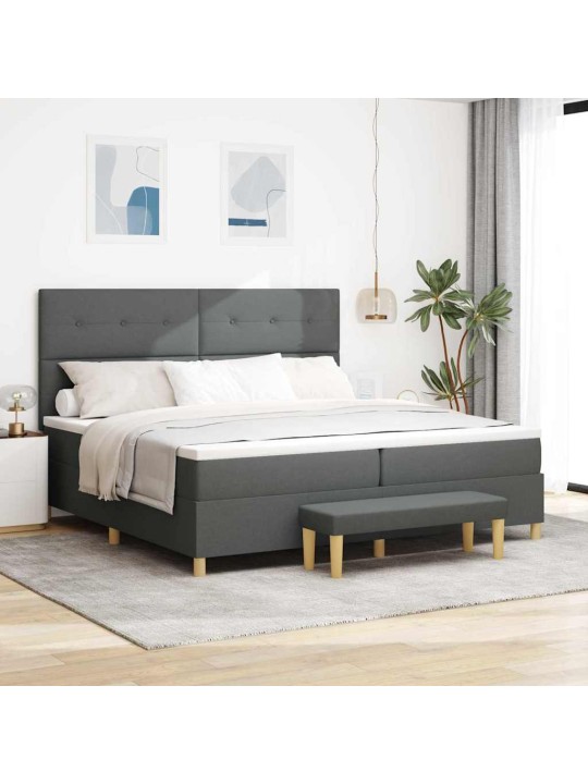 Kontinentaalvoodi madratsiga tumehall 200 x 200 cm kangas