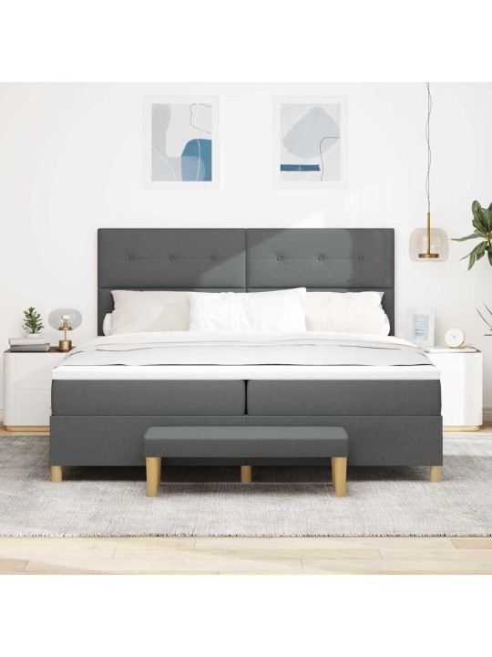 Kontinentaalvoodi madratsiga tumehall 200 x 200 cm kangas