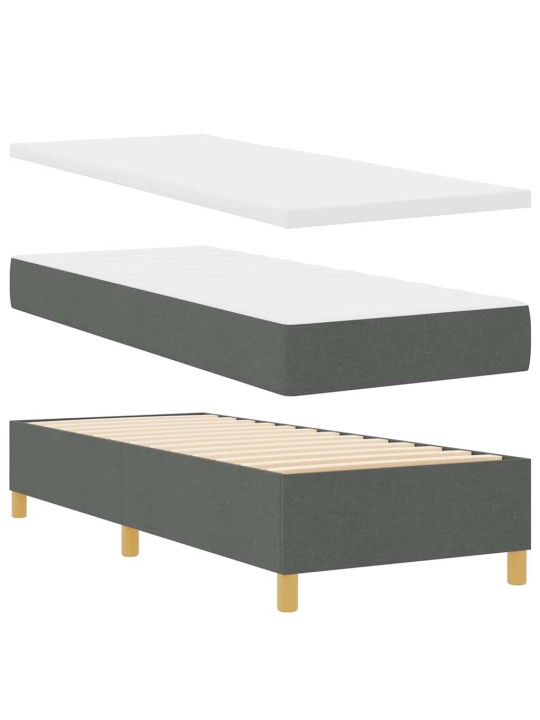 Kontinentaalvoodi madratsi ja peatsiga tumehall 80 x 200 cm kangas