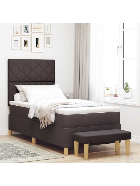 Kontinentaalvoodi madratsiga tumepruun 90 x 200 cm kangas